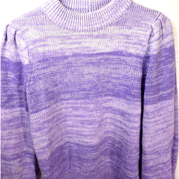 Aqua Striped Crew Neck Sweater Purple Long Sleeve Pullover | Size XS - Picture 2 of 6